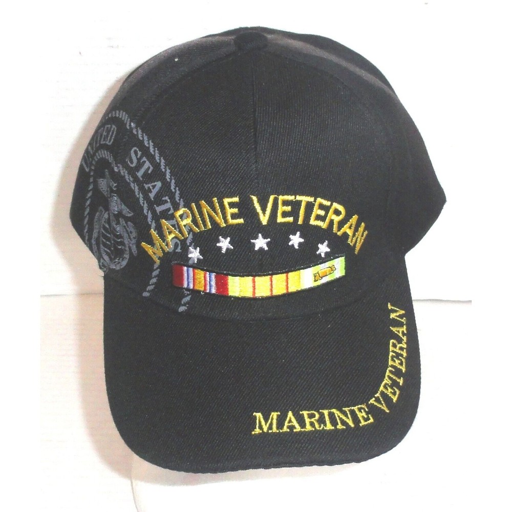 Marine Veteran Men's Hook & Loop Adjustable Hat PLEASE READ